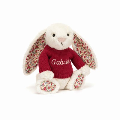 Jellycat Blossom Cream Bunny with Red Jumper New Zealand | WPXIQ3958